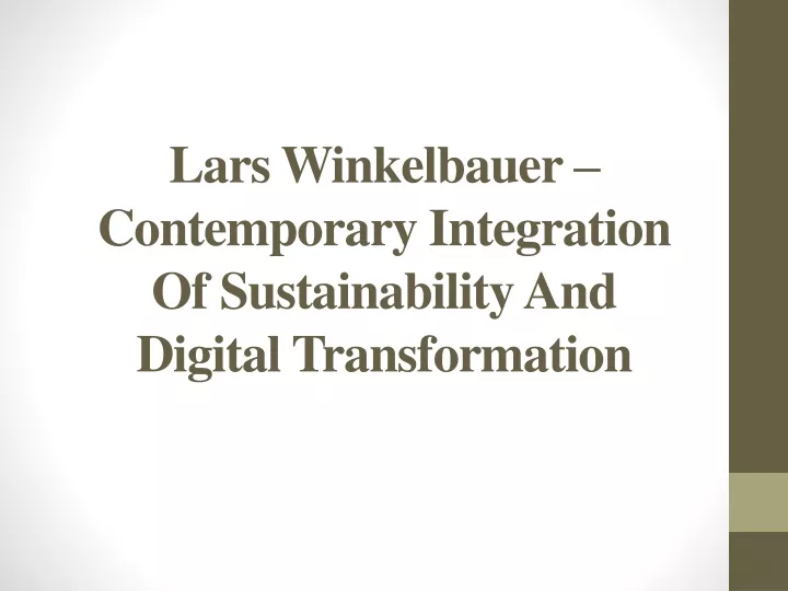 lars winkelbauer contemporary integration of sustainability and digital transformation