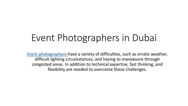 event photographers in dubai