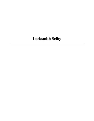 Locksmith Selby