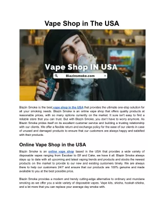 Vape Shop in The USA