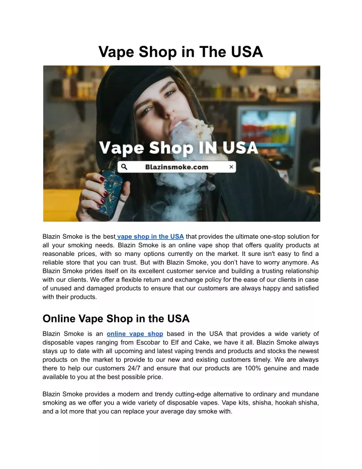 vape shop in the usa