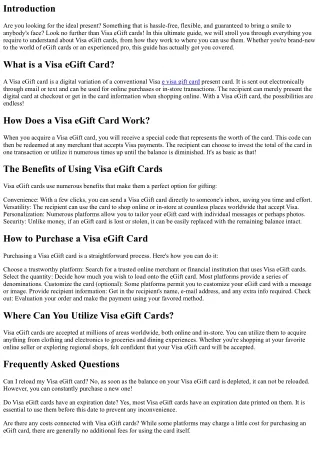 The Ultimate Guide to Visa eGift Cards: Whatever You Need to Know