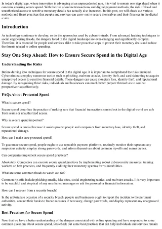 Stay One Action Ahead: How to Make Sure Secure Spend in the Digital Age