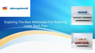 Exploring The Best Mattresses For Relieving Lower Back Pain