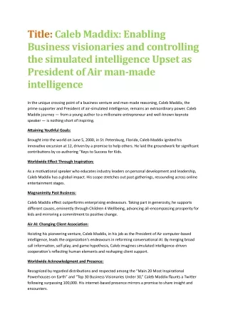 Caleb Maddix: Graphing the simulated intelligence Wilderness and Moving Business