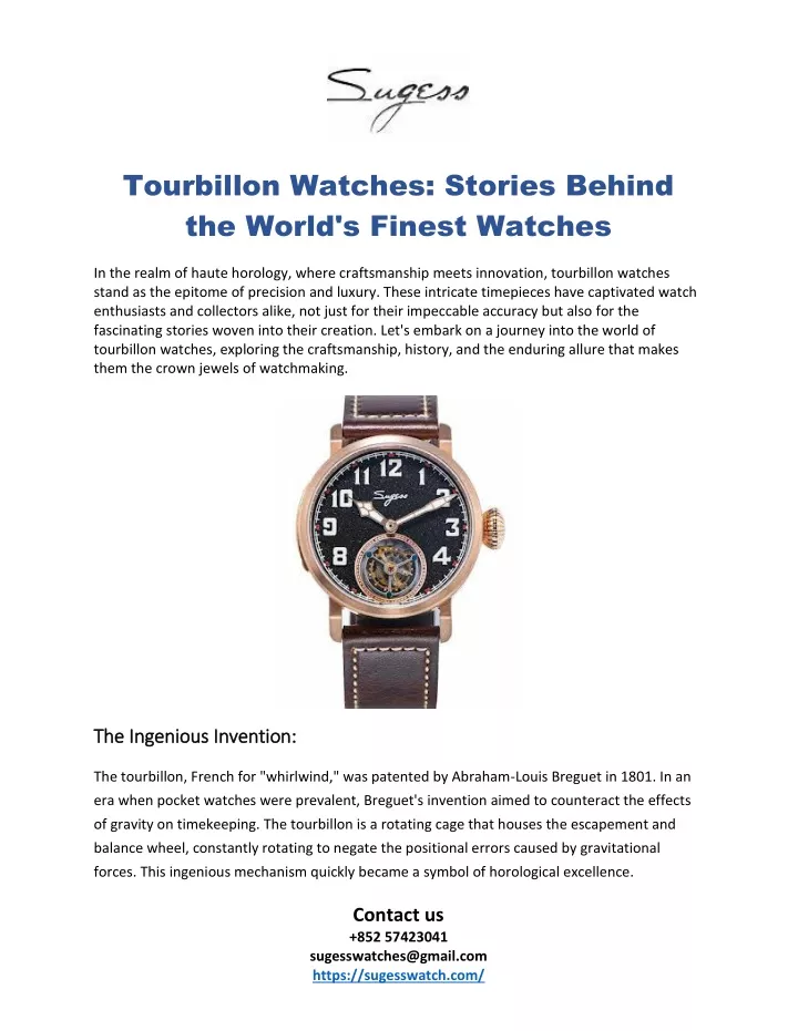 tourbillon watches stories behind the world