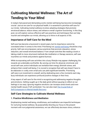 Sortd Blog _- Cultivating Mental Wellness_ The Art of Tending to Your Mind