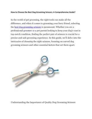 How to Choose the Best Dog Grooming Scissors