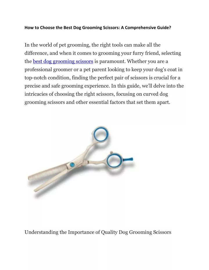 how to choose the best dog grooming scissors