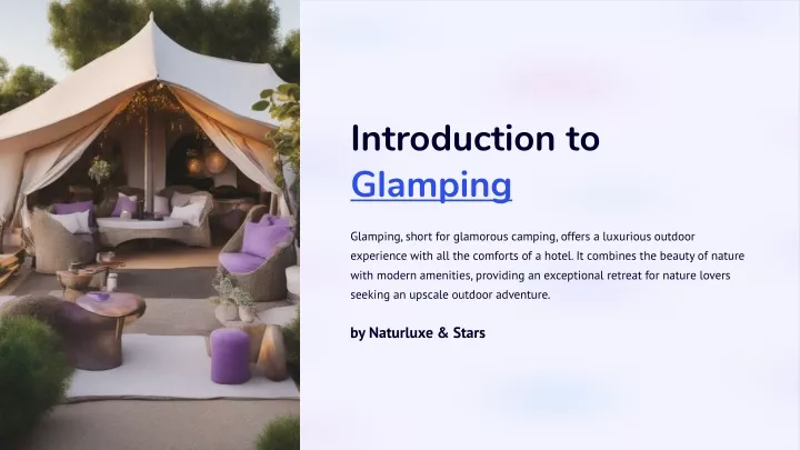 introduction to glamping