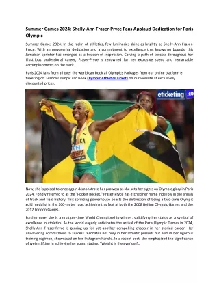 Summer Games 2024 Shelly-Ann Fraser-Pryce Fans Applaud Dedication for Paris Olympic