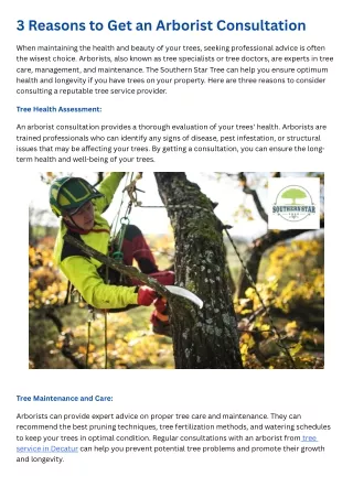 3 Reasons to Get an Arborist Consultation