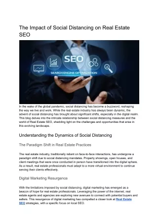 The Impact of Social Distancing on Real Estate SEO
