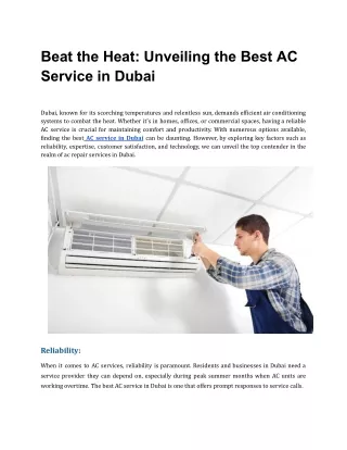 beat the heat unveiling the best ac service