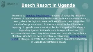 sundiat beach resort in uganda