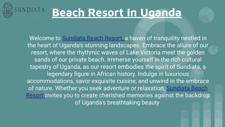 beach resort in uganda