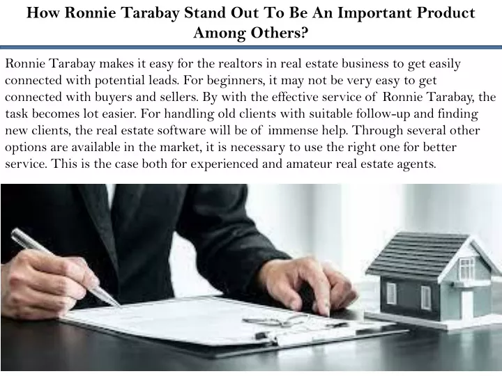 how ronnie tarabay stand out to be an important