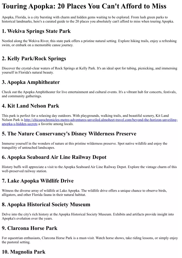 touring apopka 20 places you can t afford to miss
