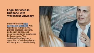 Legal Services in Brisbane with Workhorse Advisory