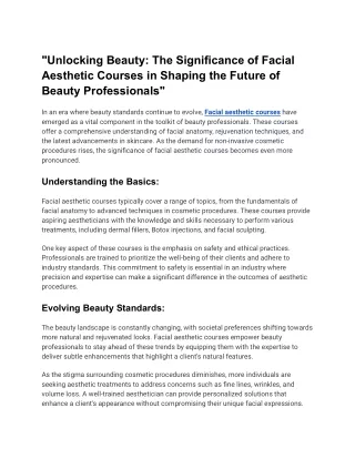 Facial aesthetic courses (1)