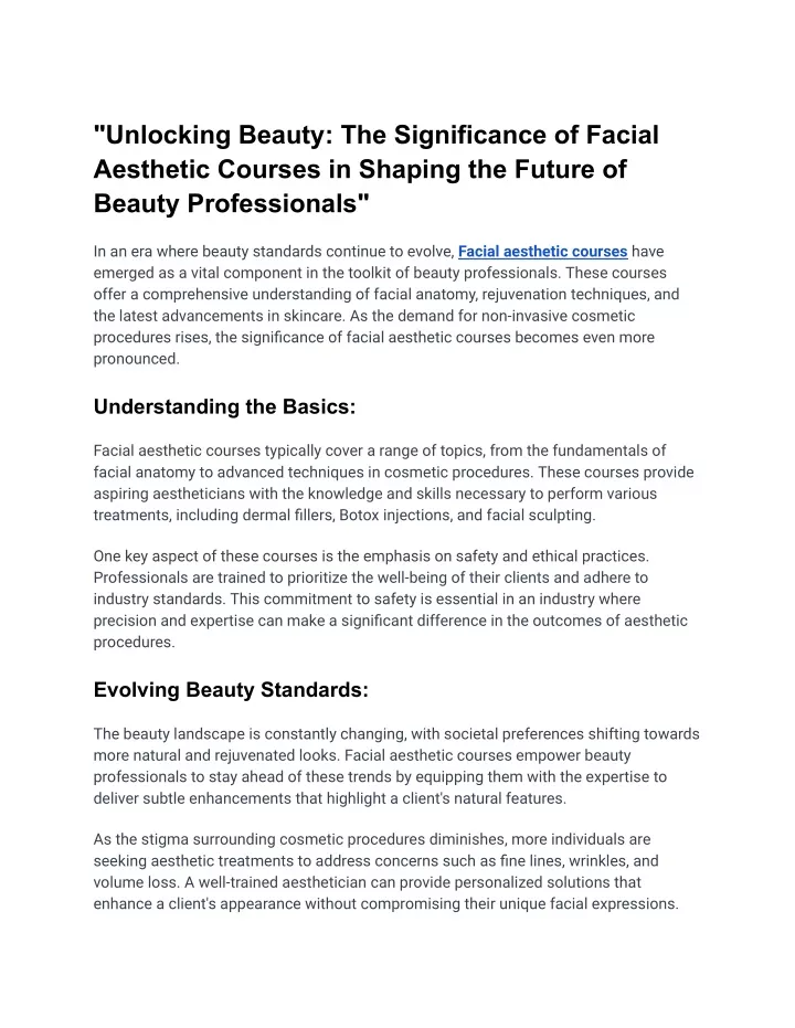 unlocking beauty the significance of facial