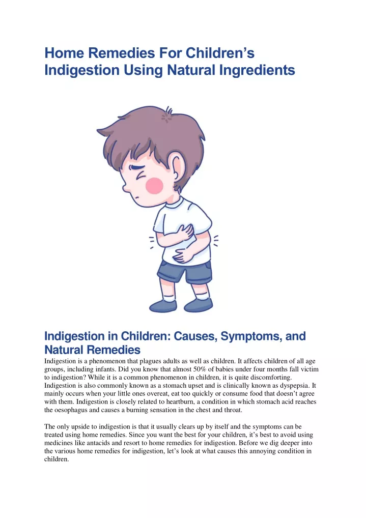 home remedies for children s indigestion using
