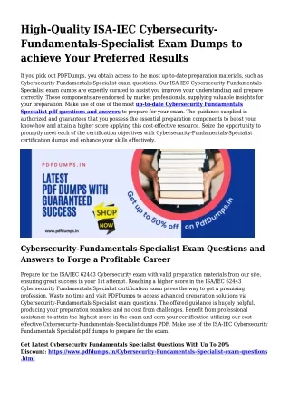 Genuine Cybersecurity-Fundamentals-Specialist Exam Dumps The ideal Way Supply For Prep