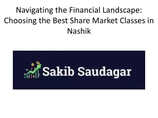 Navigating Financial Success: Share Market Classes in Nashik