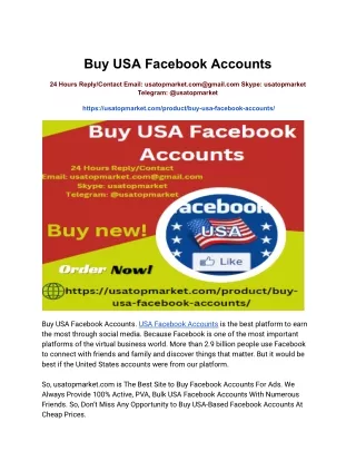 Buy USA Facebook Accounts