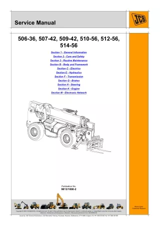 JCB 510-56 Telescopic Handler Service Repair Manual