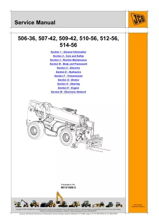 JCB 514-56 Telescopic Handler Service Repair Manual