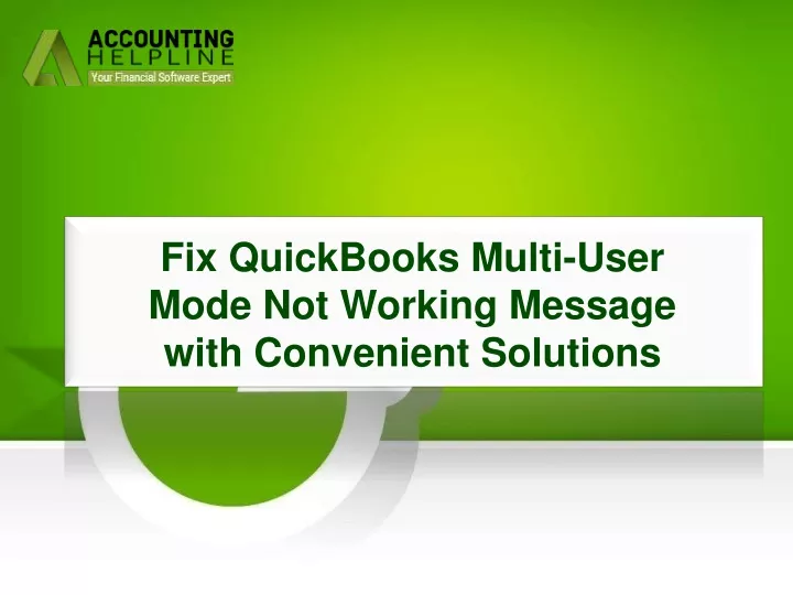 fix quickbooks multi user mode not working