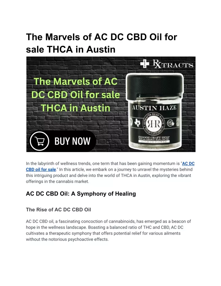 the marvels of ac dc cbd oil for sale thca