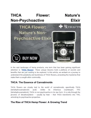 thca non psychoactive