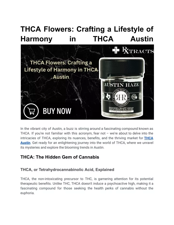 thca flowers crafting a lifestyle of harmony in