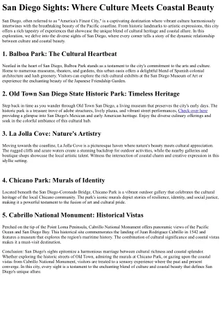 san diego sights where culture meets coastal