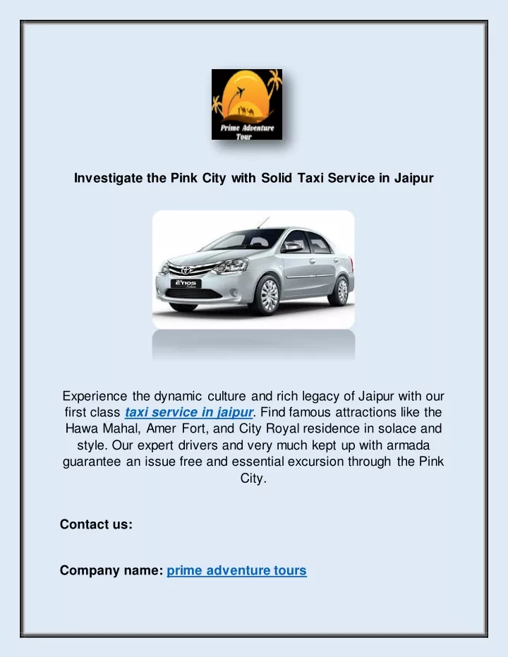 investigate the pink city with solid taxi service