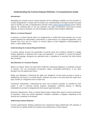 Understanding the Contract Dispute Definition_ A Comprehensive Guide