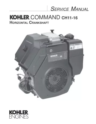 Kohler Command Ch14 Horizontal Crankshaft Service Repair Manual