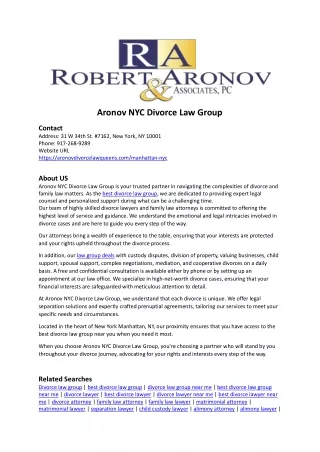 Aronov NYC Divorce Law Group