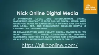 Nick Online Digital Media - Offical Presentation