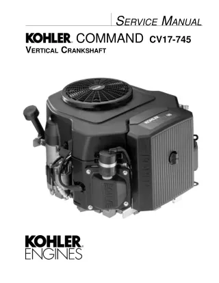 Kohler Command Cv18 Vertical Crankshaft Engine Service Repair Manual