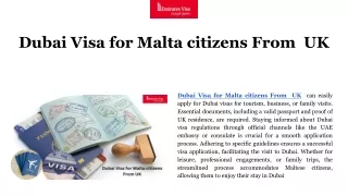 Dubai Visa for Malta citizens From  UK
