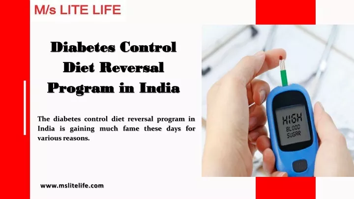 diabetes control diet reversal program in india