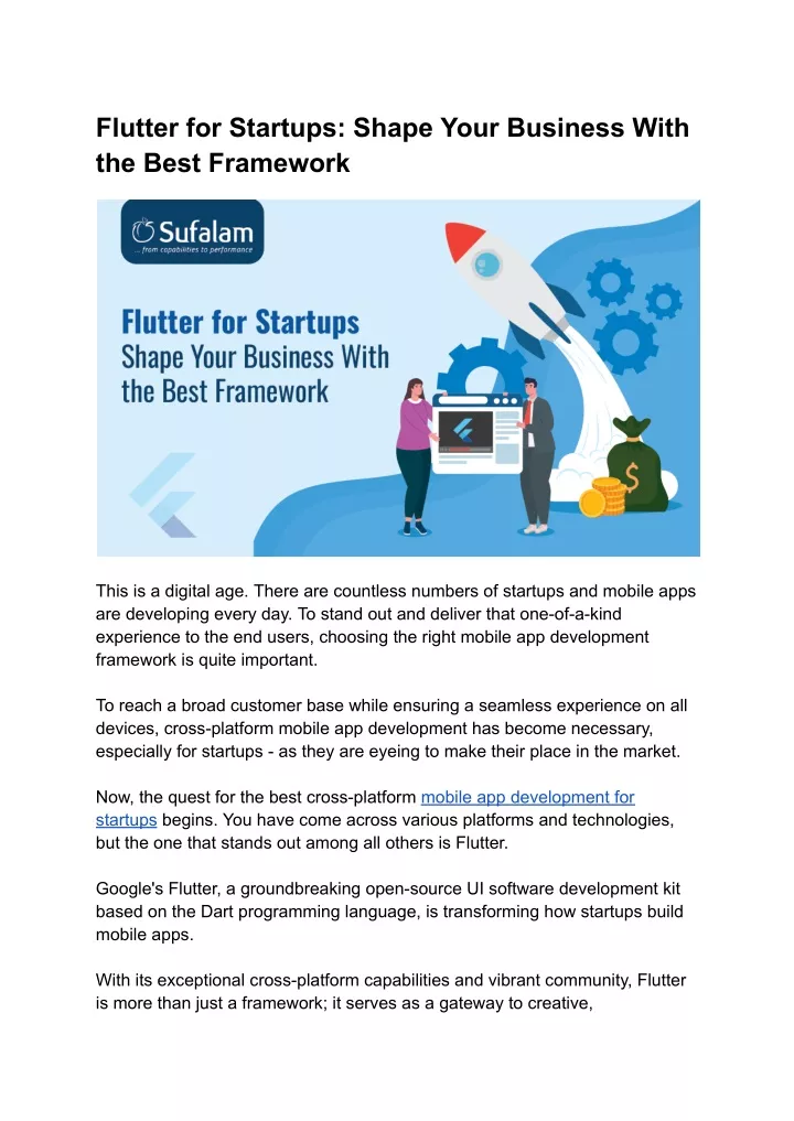 flutter for startups shape your business with