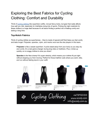 Best Fabrics for Cycling Clothing