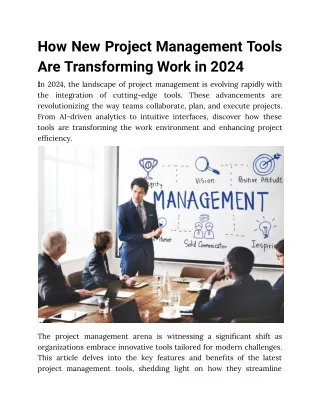 How New Project Management Tools Are Transforming Work in 2024