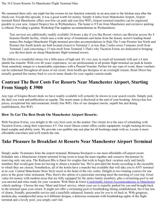 Park & Fly Resort Manchester Delta Hotels By Marriott Manchester Flight Terminal