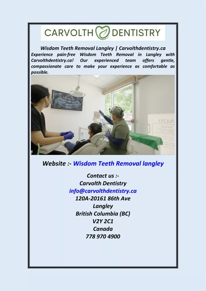 wisdom teeth removal langley carvolthdentistry