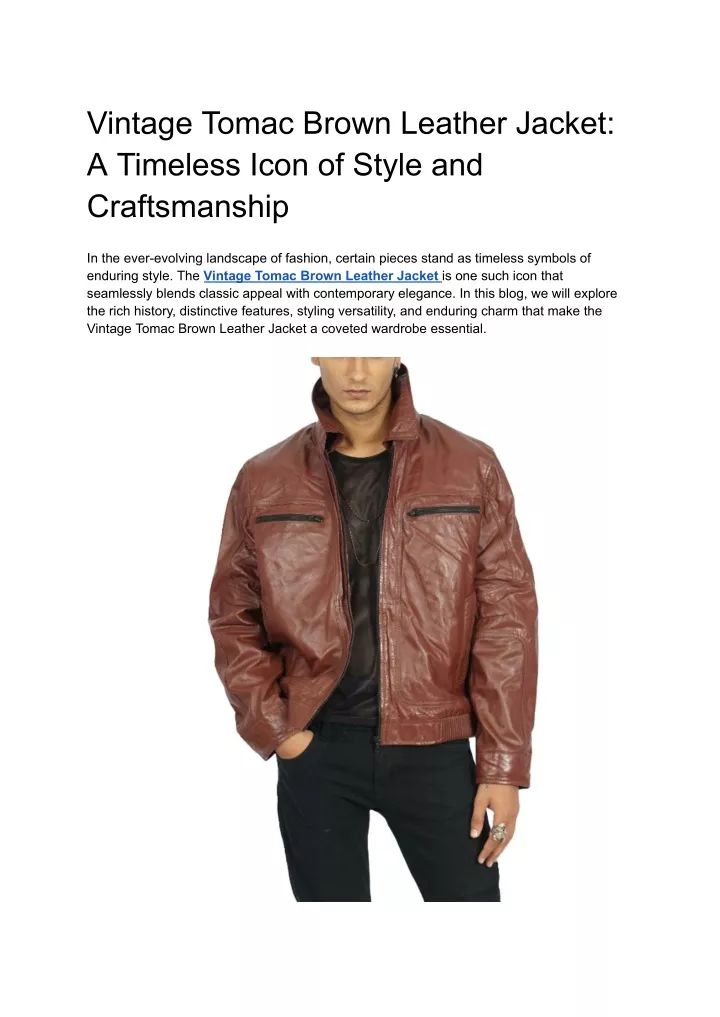 vintage tomac brown leather jacket a timeless